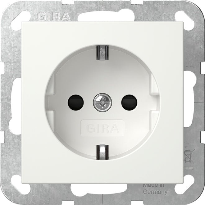 Gira SCHUKO-Steckdose 445303 Shutter Reinweiß glänzend