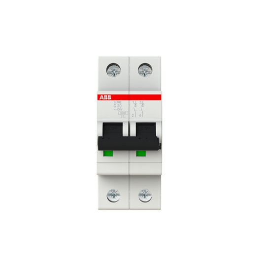 ABB Sicherungsautomat S202-C20 C-Char. 6 kA, 20 A, 2CDS252001R0204 | ABB