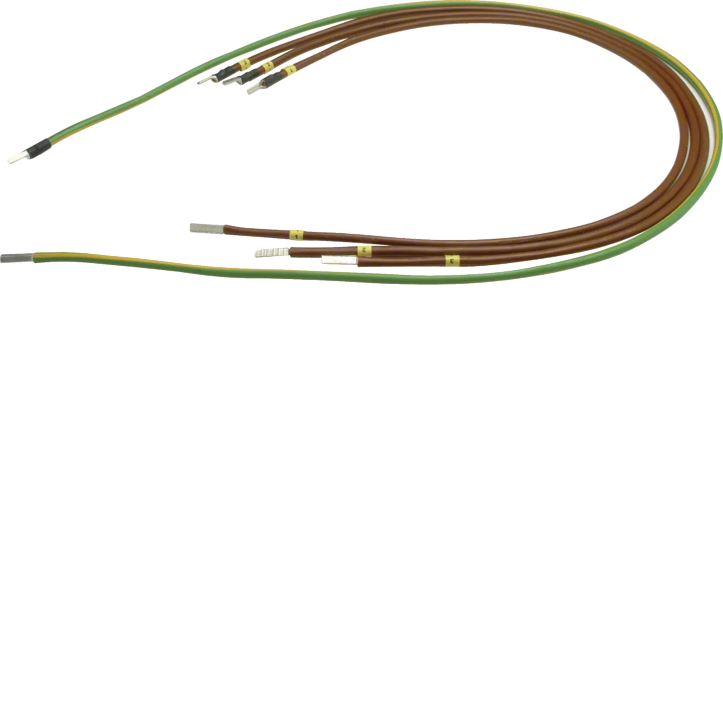 Abgangskabelbaum, 16qmm, 4-p., 3xbr, 1xgnge, doppelstöckig, Verteiler 2-reihig | Hager