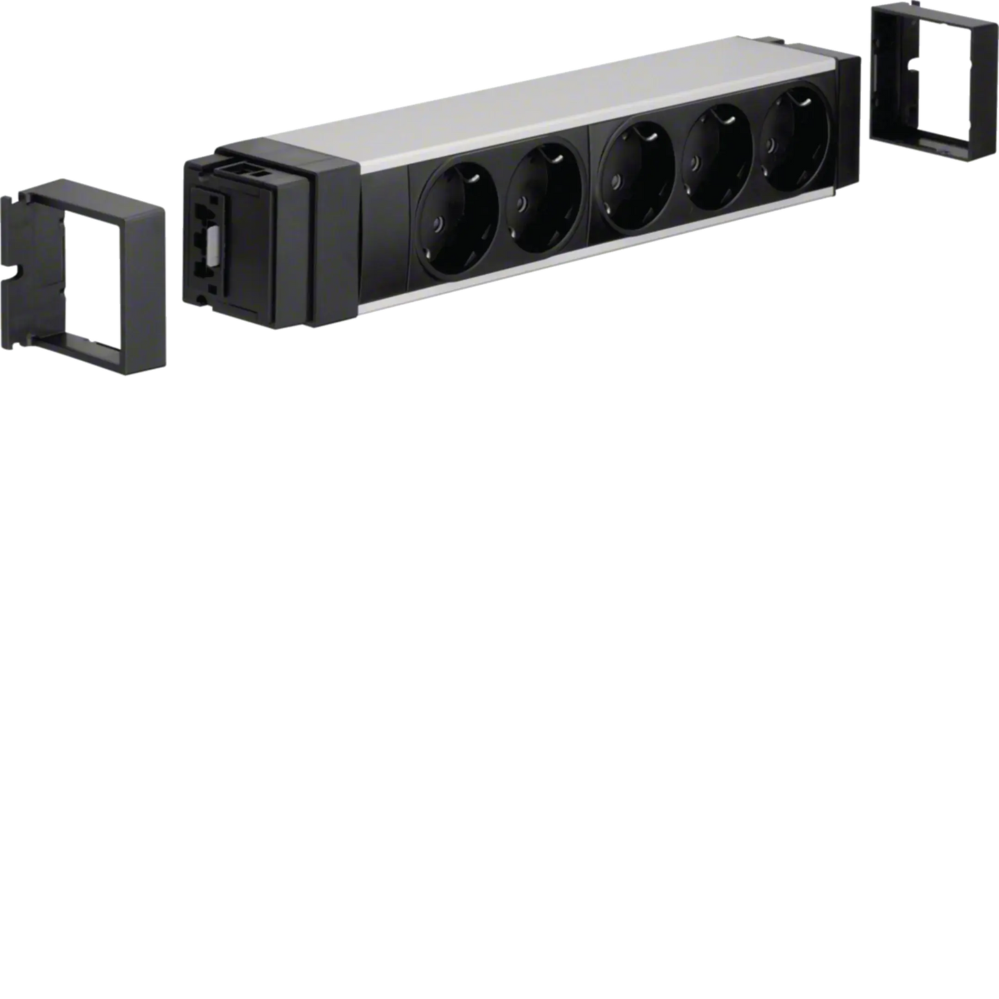 Anschlussblock 5 Steckdosen Stecktechnik Wago Aluminium eloxiert | Hager