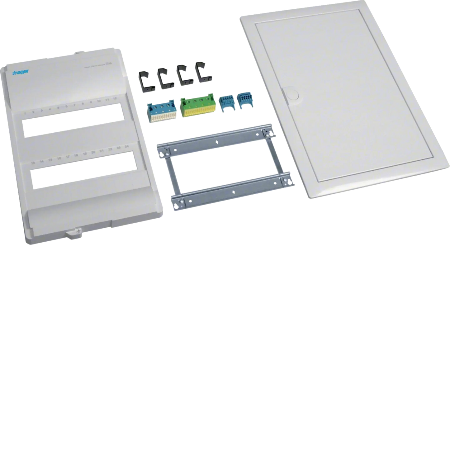Ausbaupaket, Volta, 2x12PLE, UPV/HWV, mit Rahmen und Tür | Hager