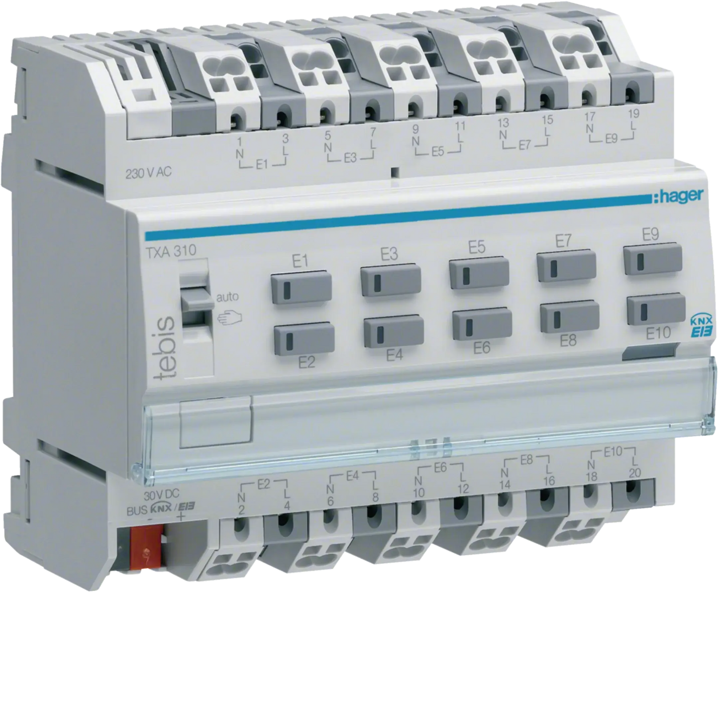 Binäreingang 10fach, 230V~, REG, KNX | Hager