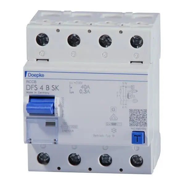 Doepke FI-Schutzschalter allstromsensitiv DFS4 040-4/0,30-B SK 4polig 40/0,3ABCD | Doepke