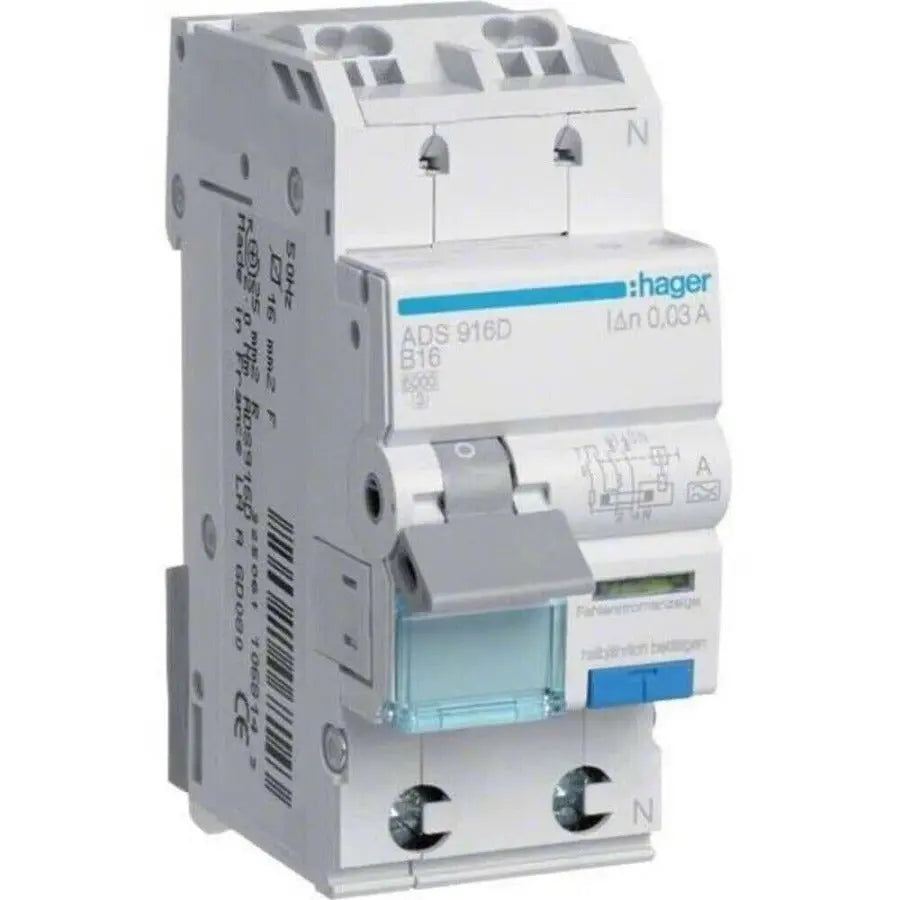 FI/LS-Schalter 16a Hager ADS916D IP20 Leitungsschutzschalter | Hager