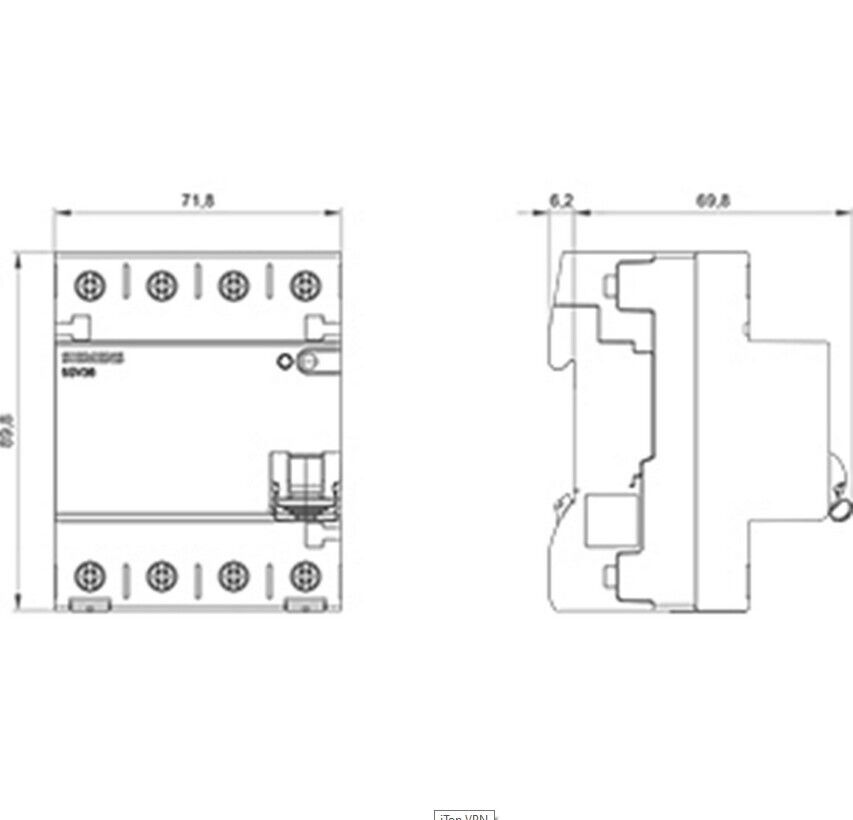 FI- Schalter Typ B Siemens 5SV3344-4 4polig Typ B 40A 30mA 400V Allstromintensiv | Siemens