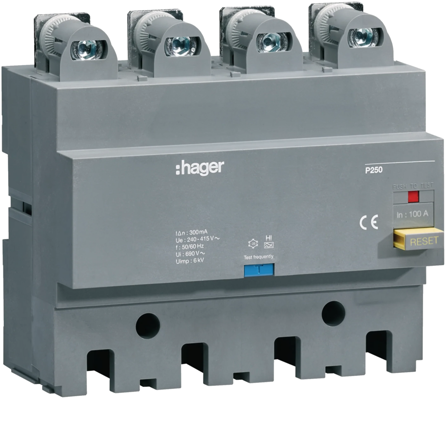 FI-Block P250 4P 100A Idn 300 mA fest | Hager