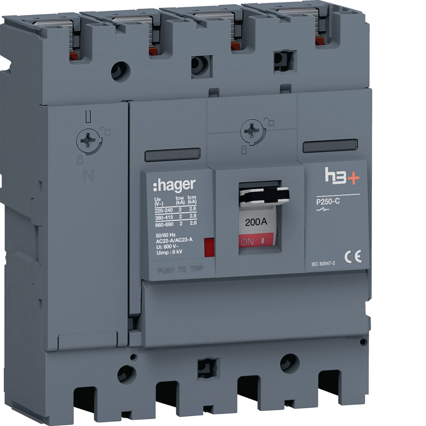 Lasttrennschalter h3+ P250 4 polig 200A FTC | Hager