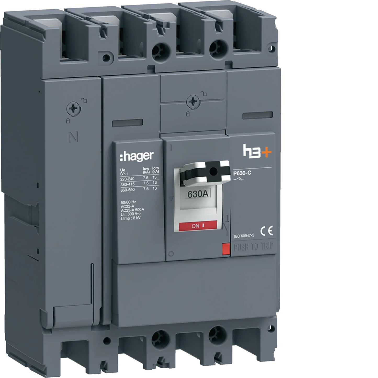 Lasttrennschalter h3+ P630 4 polig 630A FTC | Hager