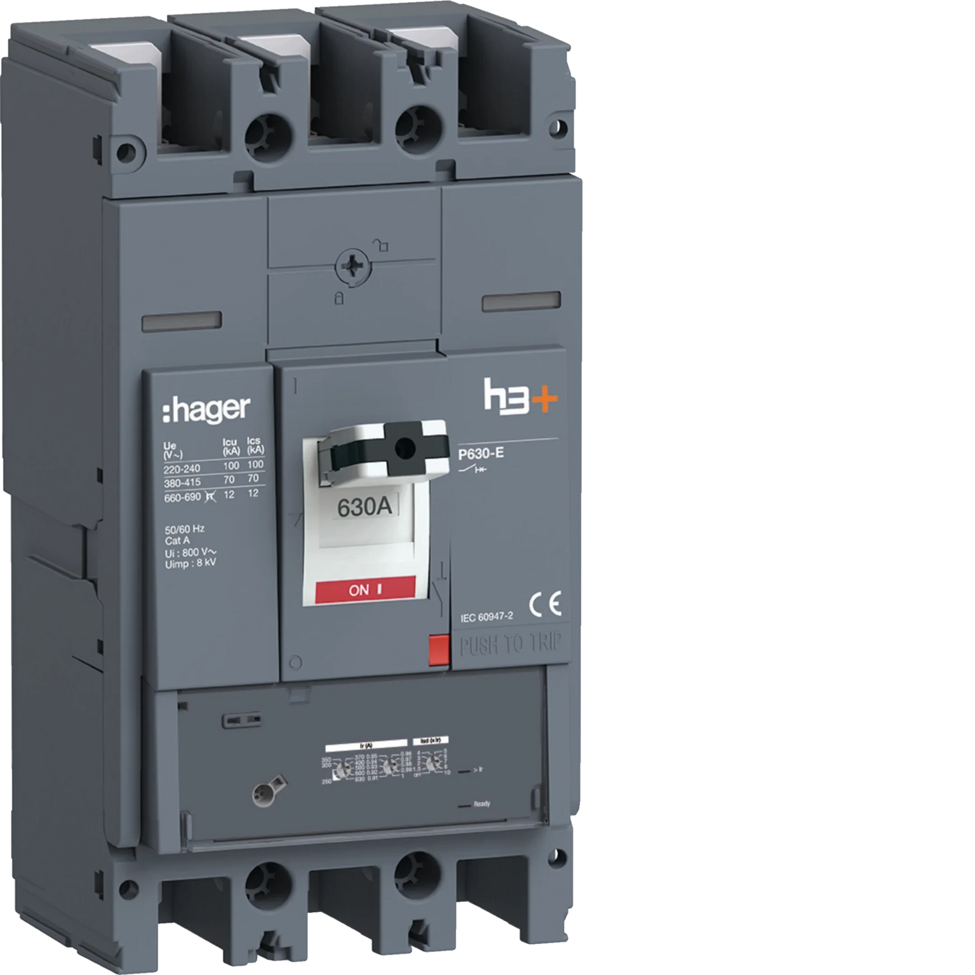 Leistungsschalter h3+ P630 LSnI 3x630A 70kA | Hager