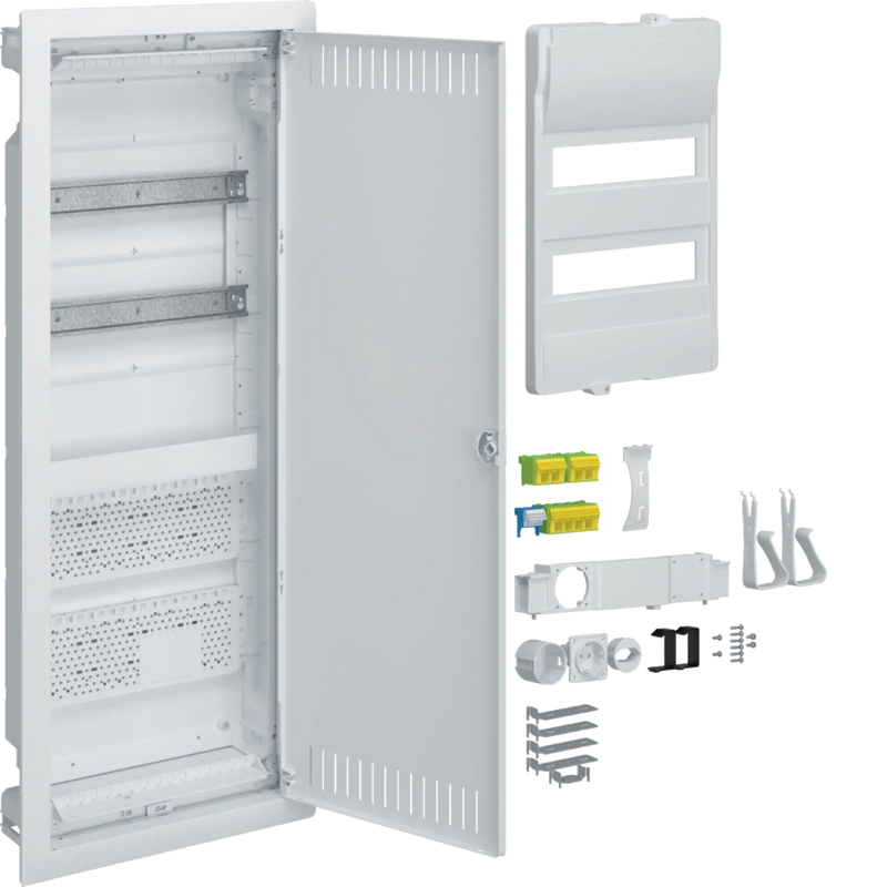 Hybrid, volta, Unterputz, 24PLE, 2 Montageplatten, Steckdose und Stahlblechtür