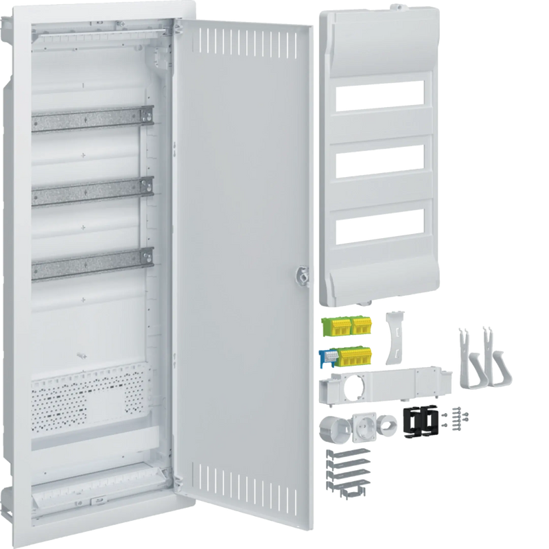 Hybrid, volta, Unterputz, 36PLE, 1 Montageplatten, Steckdose und Stahlblechtür