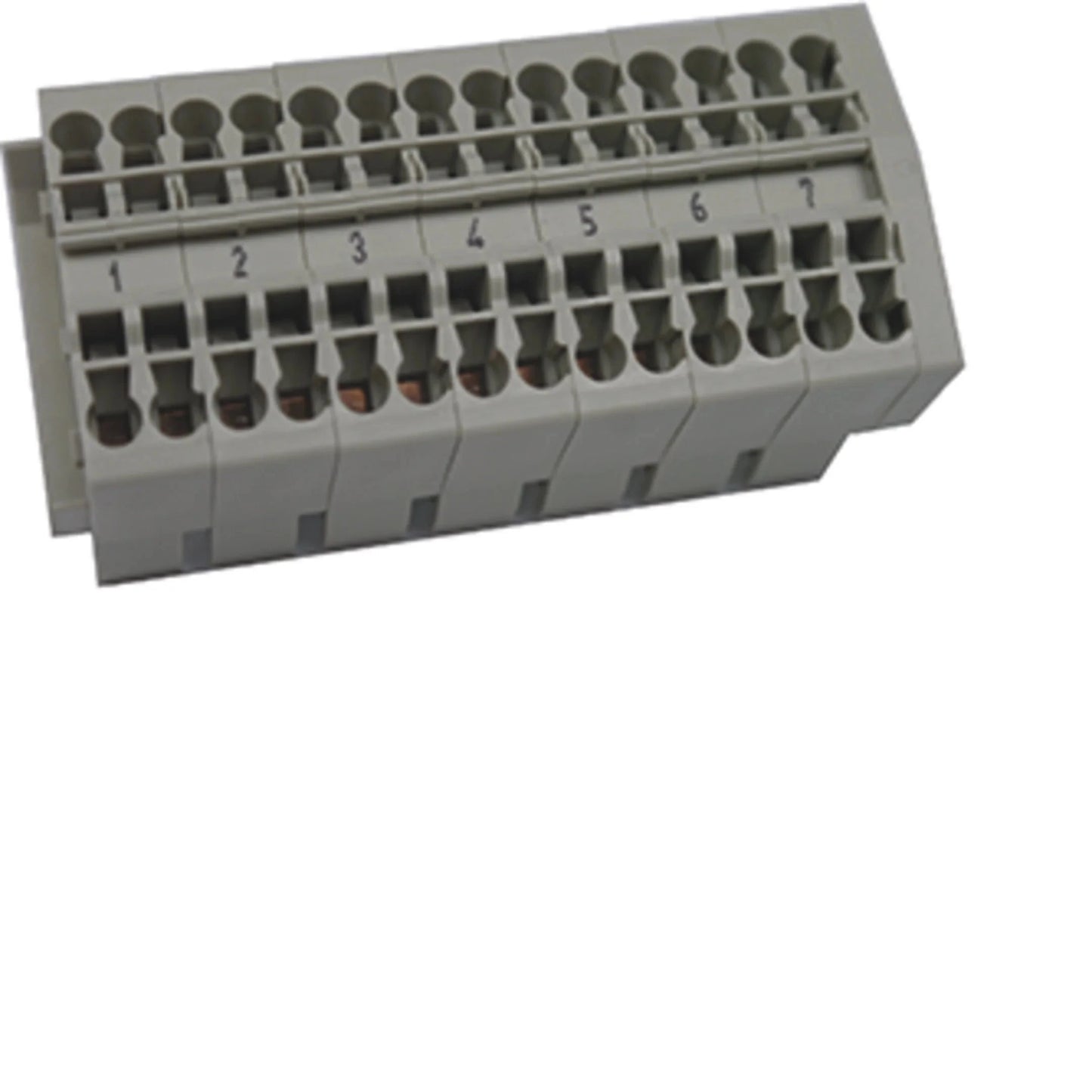 Steuerleitungsklemme, univ.Z, 7x2, 5 mm², für Hutschiene 35mm, 4 Anschlüsse/Pol | Hager