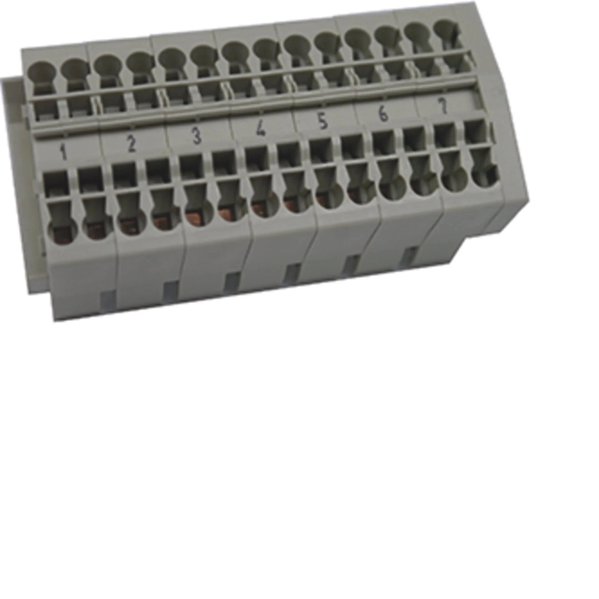Steuerleitungsklemme, univ.Z, 7x2, 5 mm², für Hutschiene 35mm, 4 Anschlüsse/Pol | Hager
