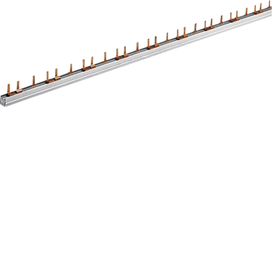 Phasenschiene 3 polig mit Stiftanschluss 10mm² 63A 39 Module | Hager