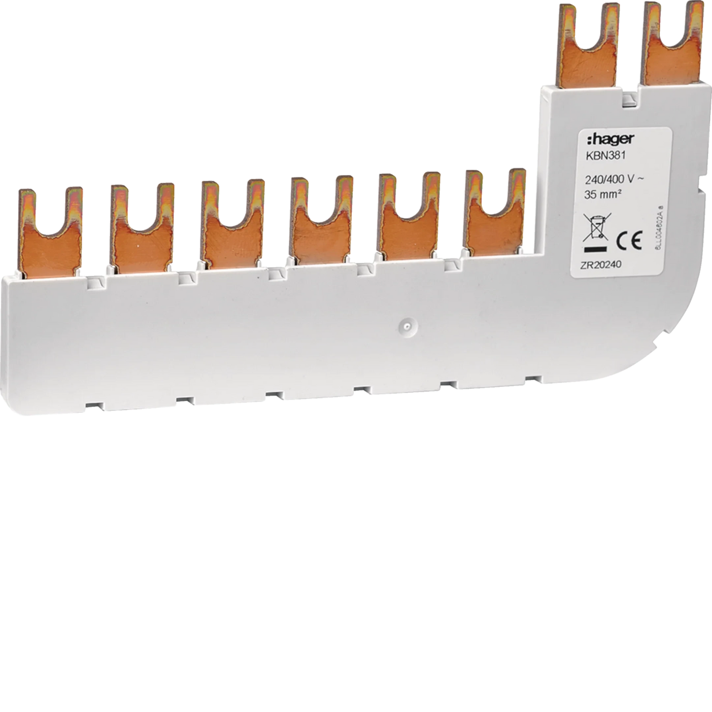 Erdungsbügel  3P+N 35mm² 90° Winkel für SPA180N | Hager