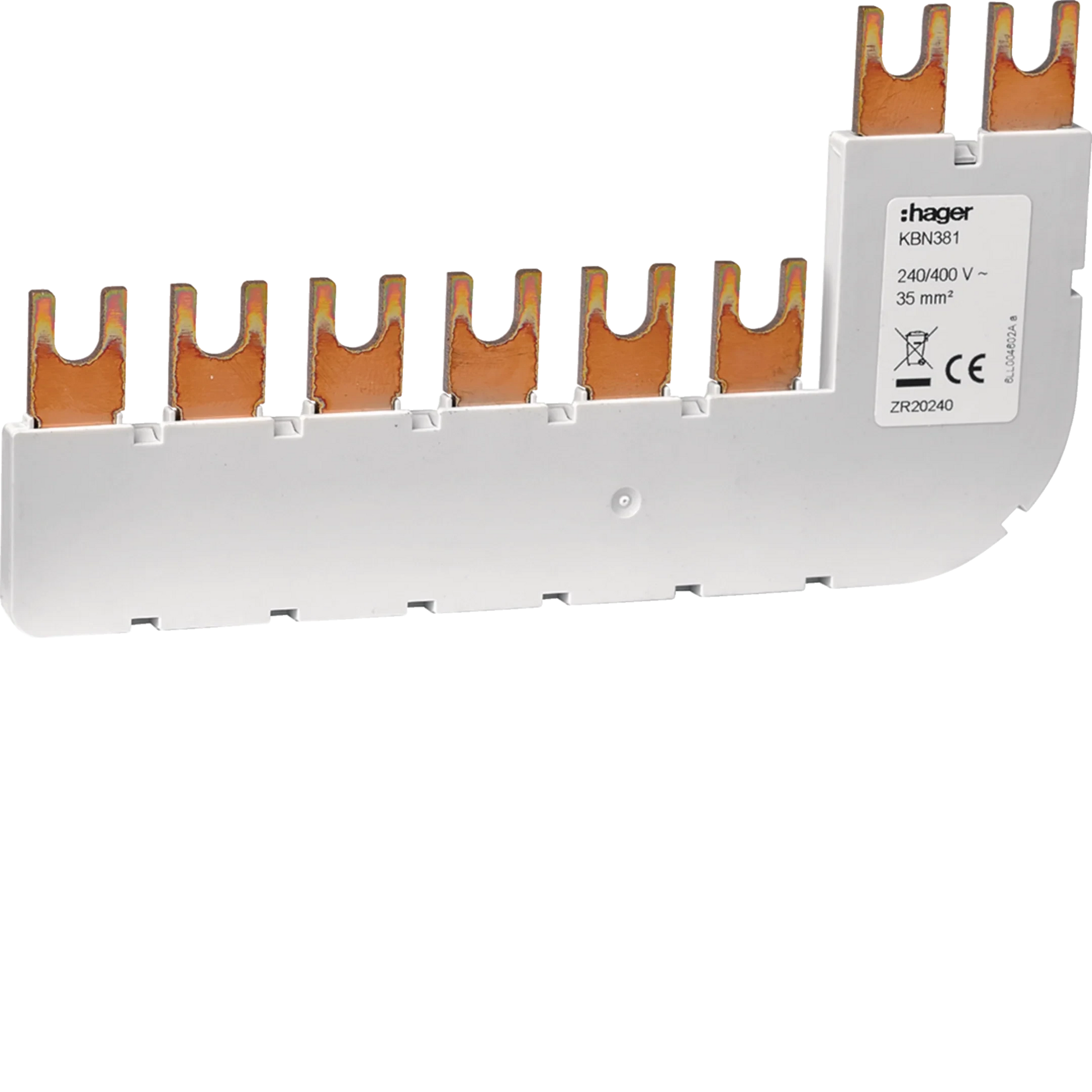 Erdungsbügel  3P+N 35mm² 90° Winkel für SPA180N | Hager