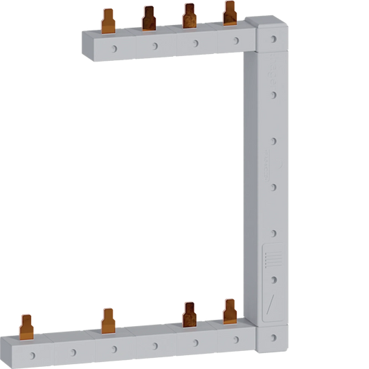 Phasenschiene senkrecht 63A rechts L1L2L3N zu L1N-L2N-L3N 125mm 2-reihig | Hager