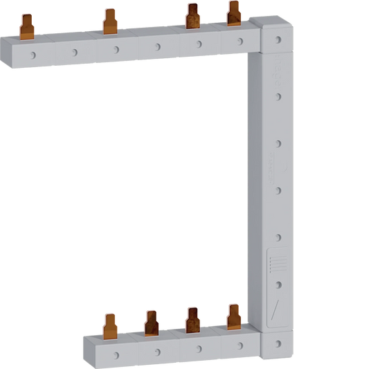 Phasenschiene senkrecht 63A rechts L1N-L2N-L3N zu L1L2L3N 125mm 2-reihig | Hager