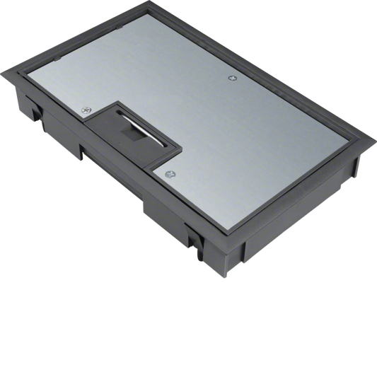 Klappdeckel E04 147x247mm für 5mm Bodenbelag aus Polyamid tiefschwarz | Hager