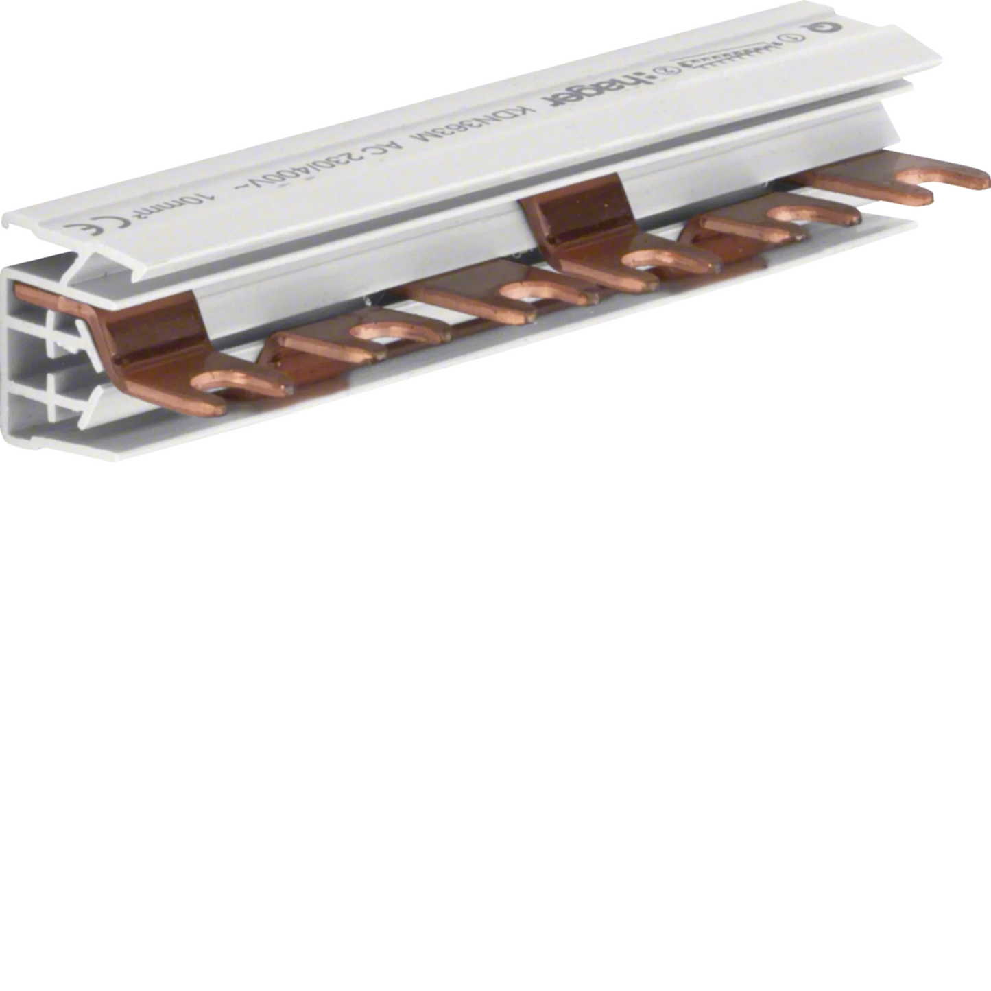Phasenschiene 3 polig mit Gabelanschluss 10mm² 63A 6 Module | Hager