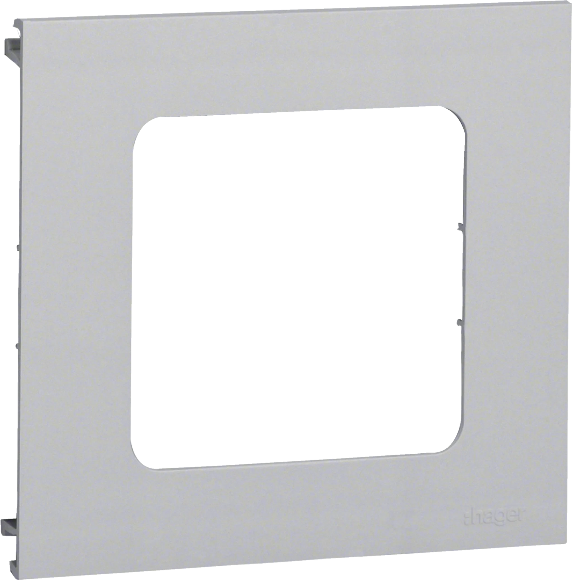 Blende 1-fach R7 für UP-Einsatz mit Rahmen PVC zu BR Oberteil 120mm lichtgrau | Hager
