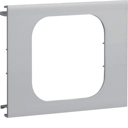 Blende 1-fach R18 für UP-Einsatz mit Rahmen PVC zu BR Oberteil 100mm lichtgrau | Hager