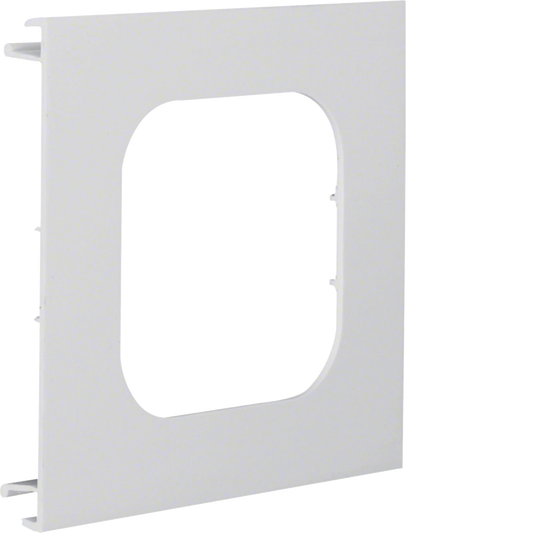 Blende 1-fach R18 für UP-Einsatz mit Rahmen PVC zu BR Oberteil 120mm lichtgrau | Hager