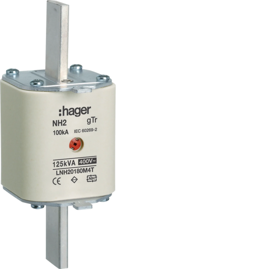 NH-Sicherungseinsatz NH2 gTr 400V 180A Mittenmelder Grifflasche spannungsführend | Hager