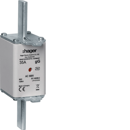 Sicherung NH2c gG AC500V 35A Kombikennmelder Grifflasche spannungsführend | Hager