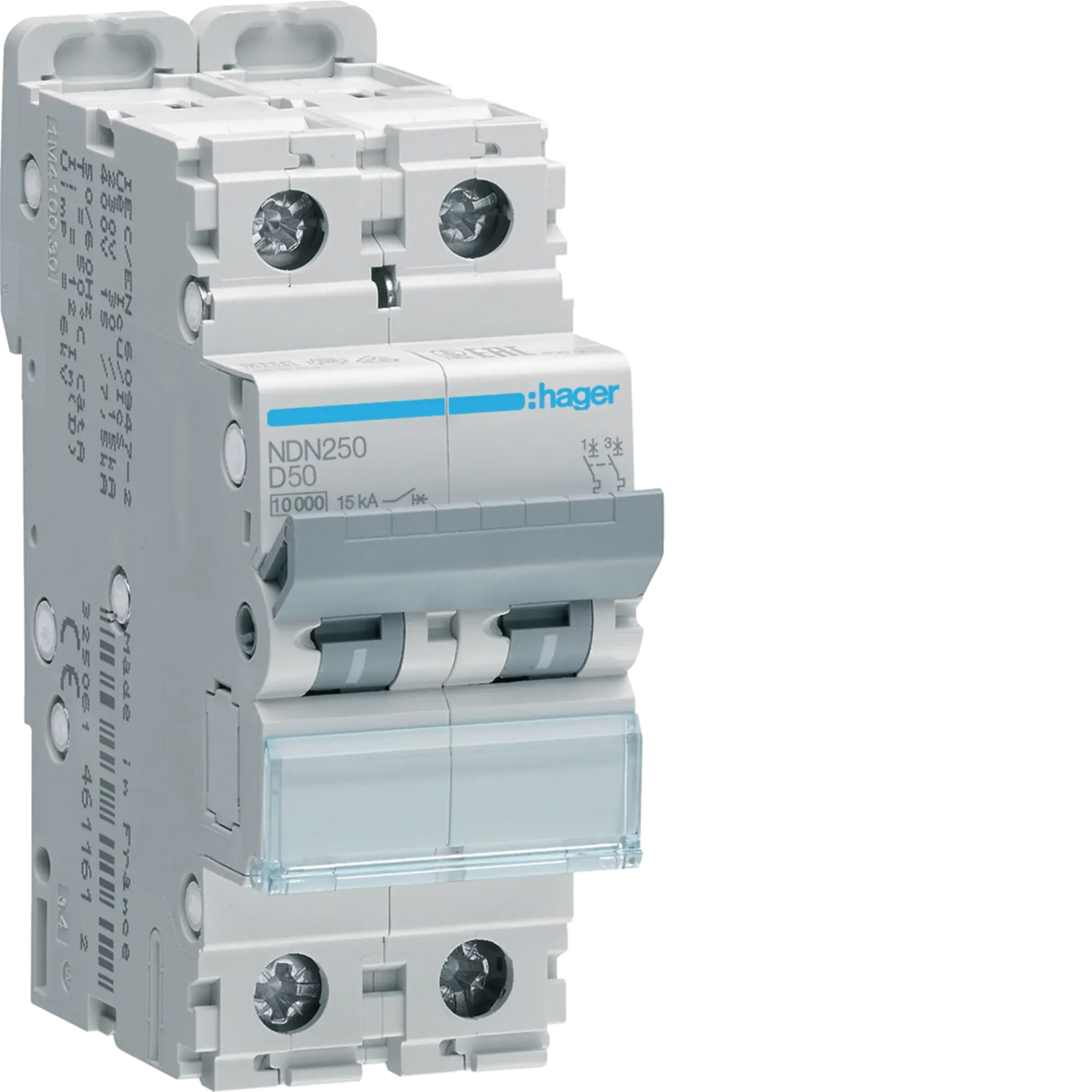 Leitungsschutzschalter 2 polig 10kA/15kA D-50A 2M | Hager
