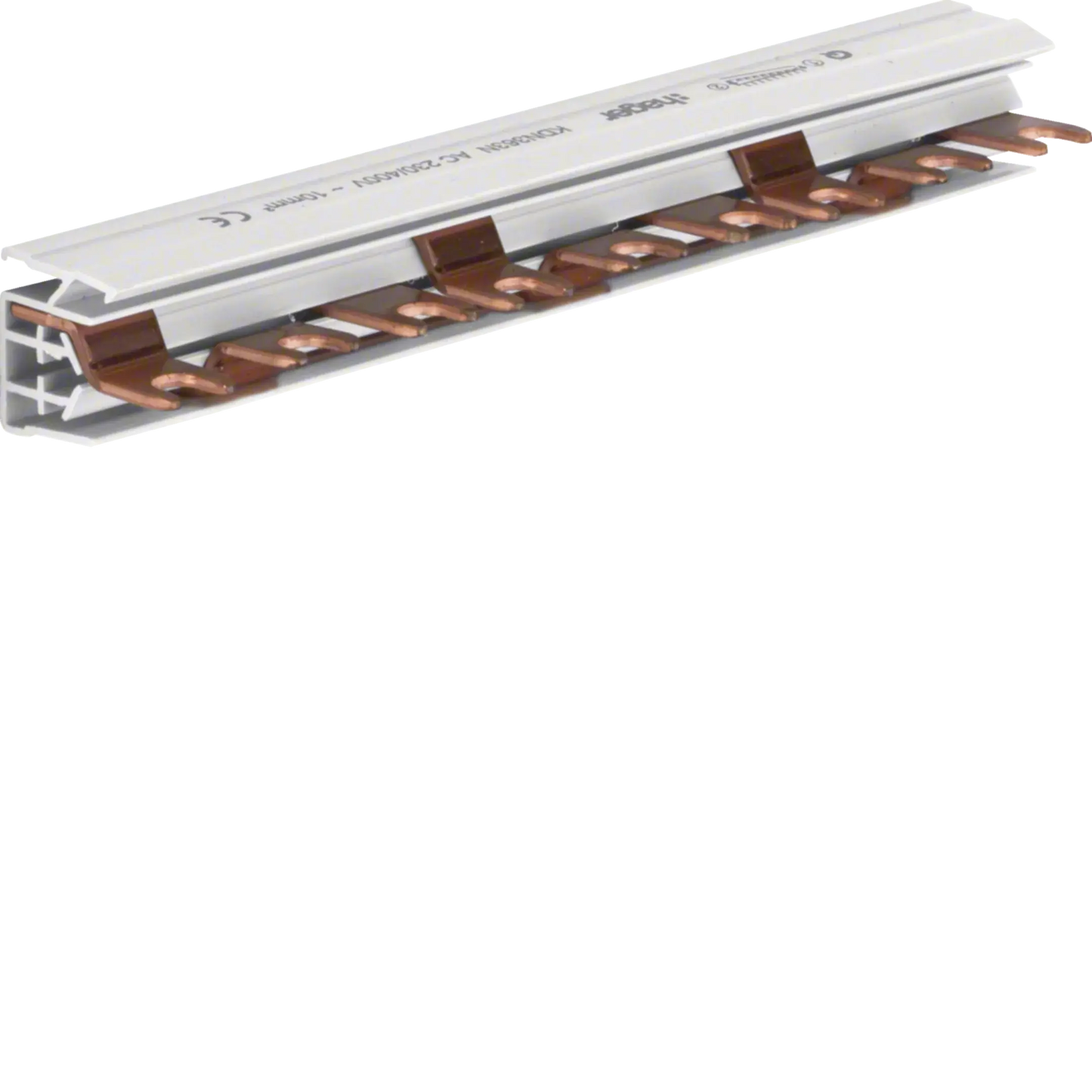 Phasenschiene 3 polig mit Gabelanschluss 10mm² 63A 9 Module | Hager