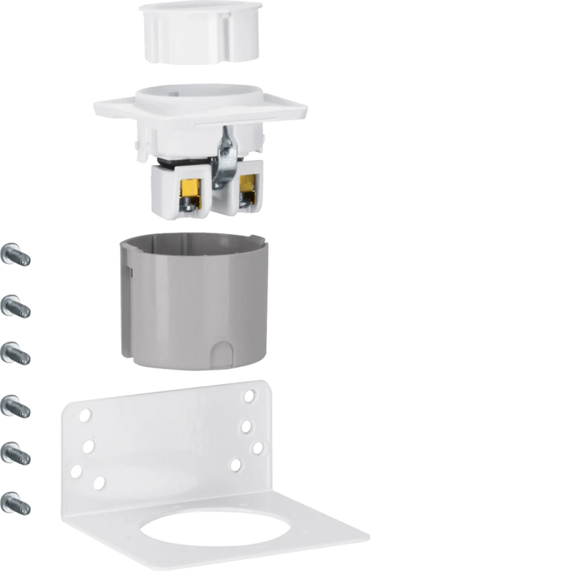 Steckdose Schuko, universal, mit Haltewinkel, für APZ, mit Euroadapter