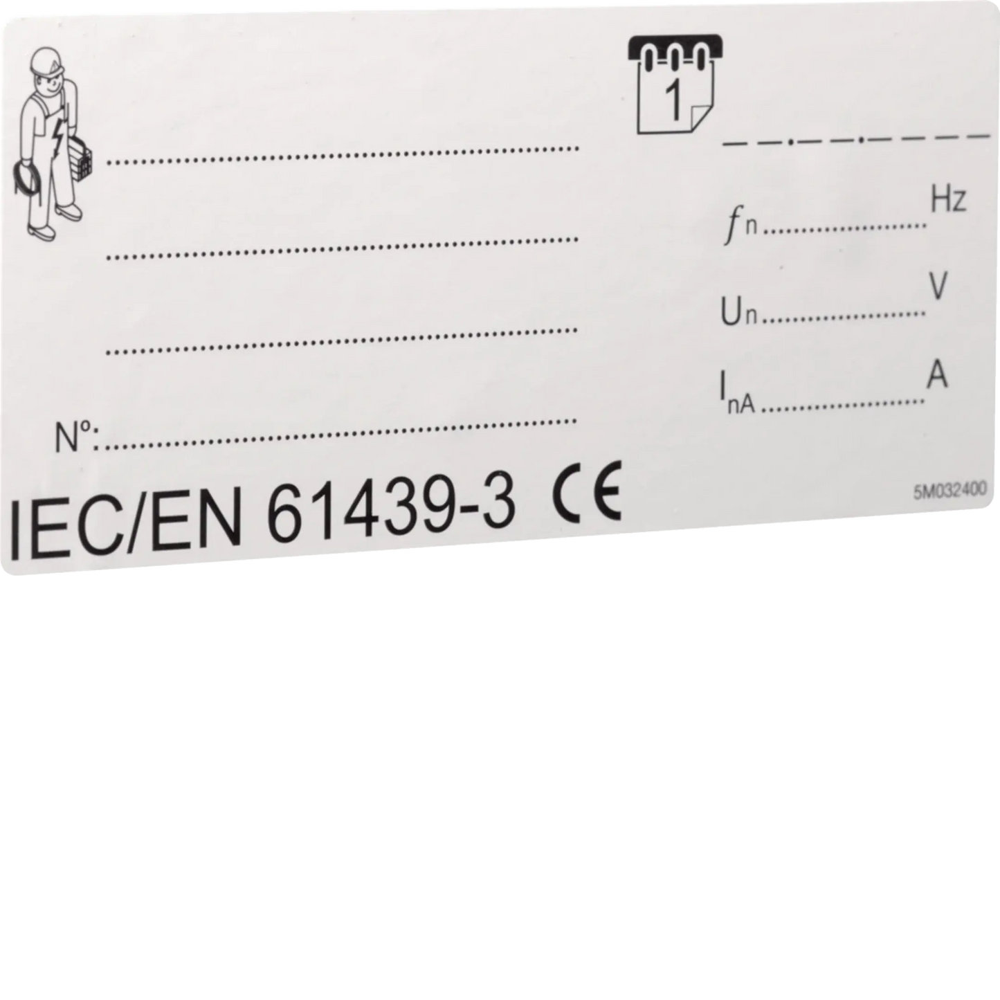 Typenschild IEC / EN 61439-3, 10 Stück | Hager