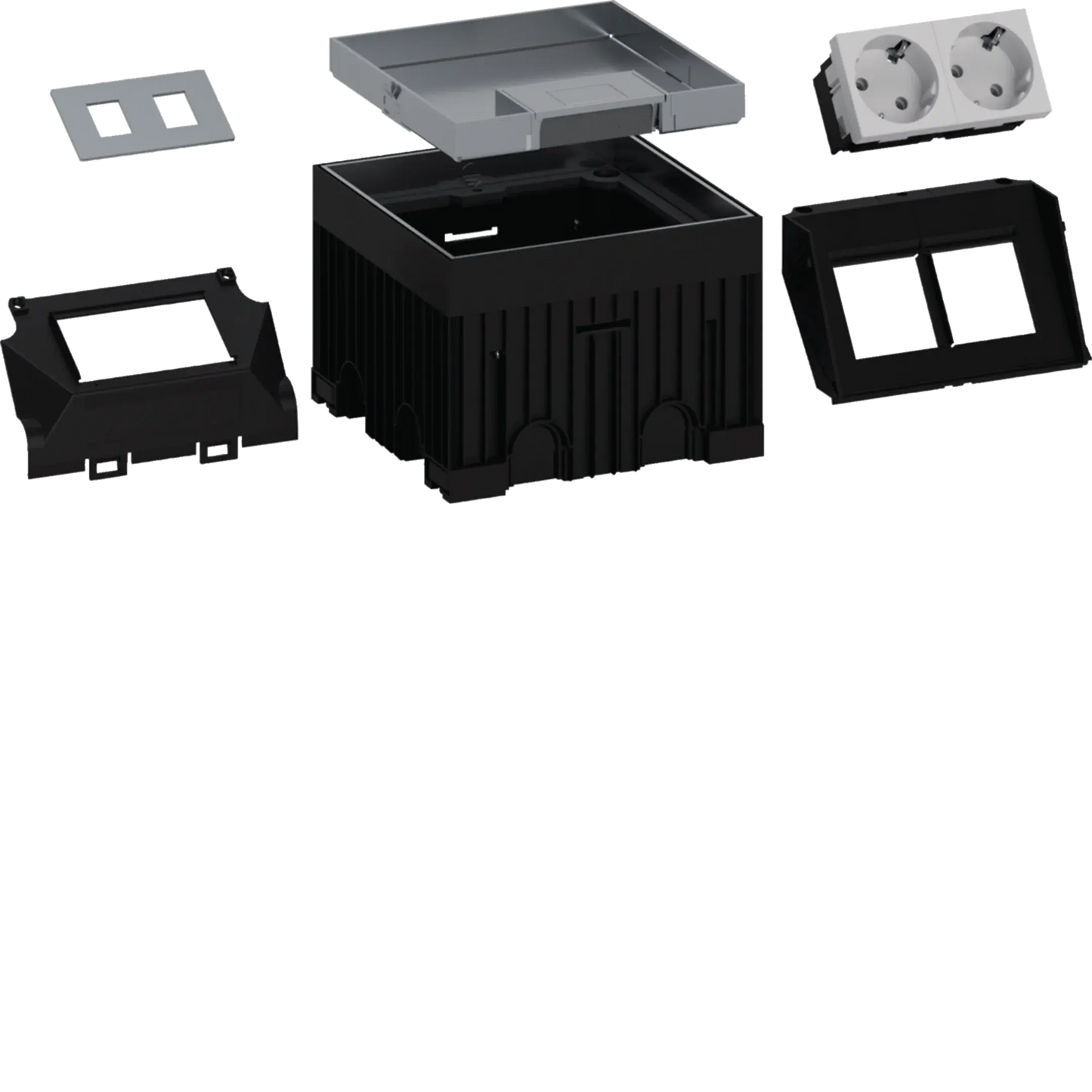 UD-ZuHause mini Set mit bestückter Edelstahlkassette Q02 LE m. Belagstiefe 15mm | Hager