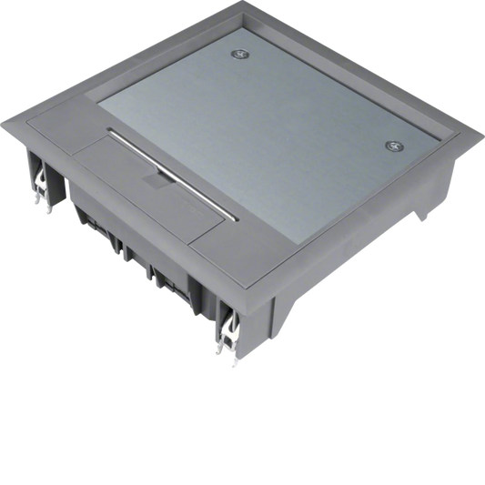 Versorgungseinheit Q06 200x200mm für 12mm Bodenbelag aus Polyamid eisengrau | Hager
