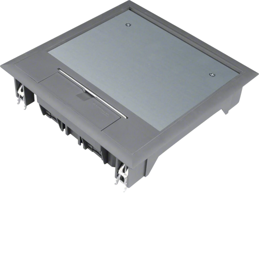 Versorgungseinheit Q06 200x200mm für 5mm Bodenbelag aus Polyamid eisengrau | Hager