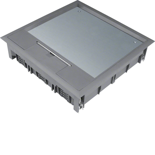 Versorgungseinheit Q12 244x244mm für 12mm Bodenbelag aus Polyamid eisengrau | Hager