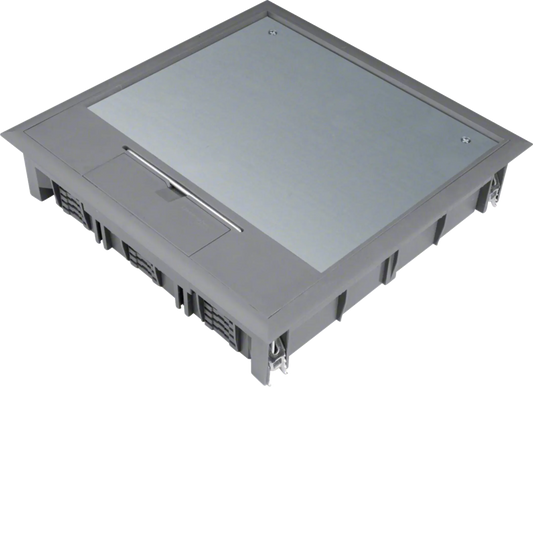 Versorgungseinheit Q12 244x244mm für 5mm Bodenbelag aus Polyamid eisengrau | Hager