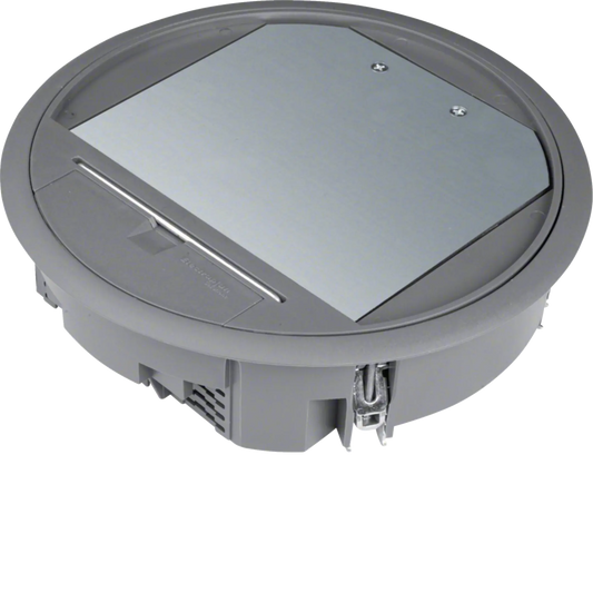Versorgungseinheit R06 rund 215mm für 5mm Bodenbelag aus Polyamid eisengrau | Hager
