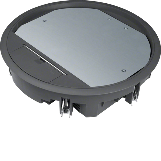 Versorgungseinheit R10 rund 275mm für 12mm Bodenbelag aus Polyamid tiefschwarz | Hager