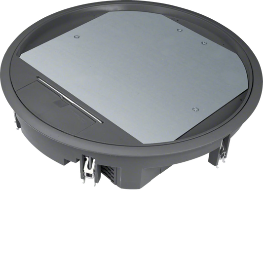 Versorgungseinheit R12 rund 306mm für 12mm Bodenbelag aus Polyamid tiefschwarz | Hager