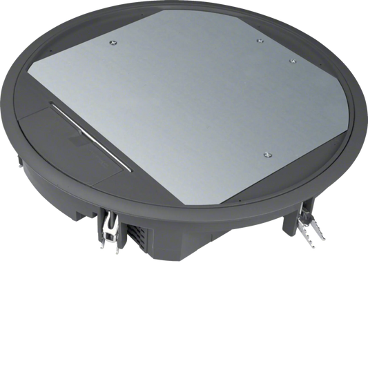 Versorgungseinheit R12 rund 306mm für 5mm Bodenbelag aus Polyamid tiefschwarz | Hager