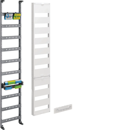 Verteilerfeld, univ.Z, Höhe 1350mm, 9-reihig, 1-feldig, PE/N senkrecht | Hager