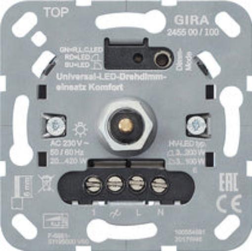 Gira Uni-LED-Drehdimmeinsatz 245500 Komfort Gira- S3000 (245500) - Ismailkar