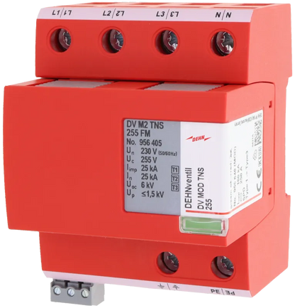 DEHNventil M2 TNS FM – Modularer Kombi-Ableiter Typ 1+2+3 für TN-S-Systeme, Art.-Nr. 956405