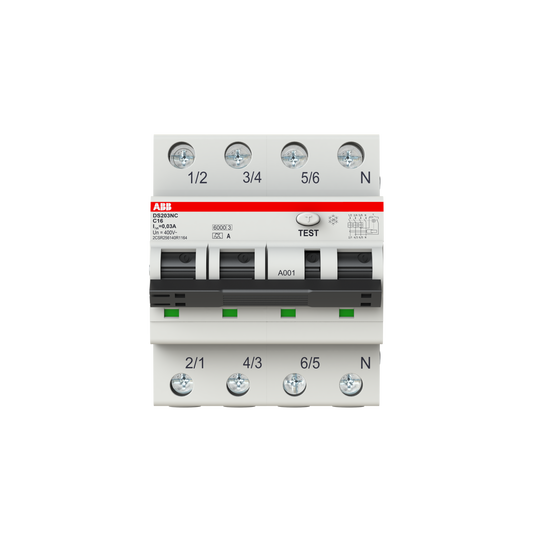 ABB FI-LS Schalter DS203NCA-C16/0.03 3 3polig+N ABB- 2CSR256140R1164 - Ismailkar