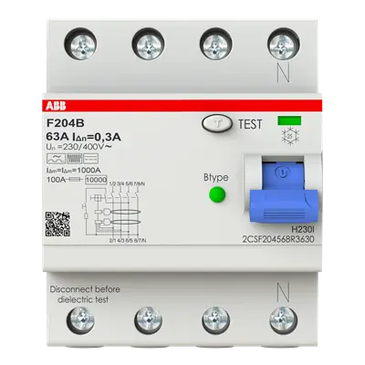 ABB F204B-63/0,3 FI-Schalter Typ B 4P 63A 300mA selektiv | ABB