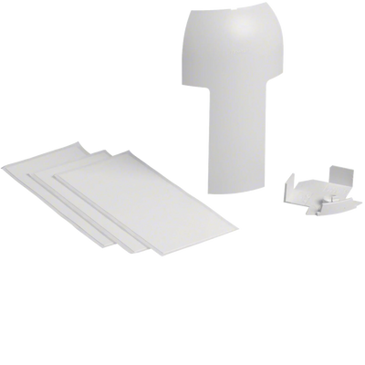 Abzweig auf EK 40x40mm aus ABS zu Sockelleistenkanal SL 20x80mm verkehrsweiß | Hager