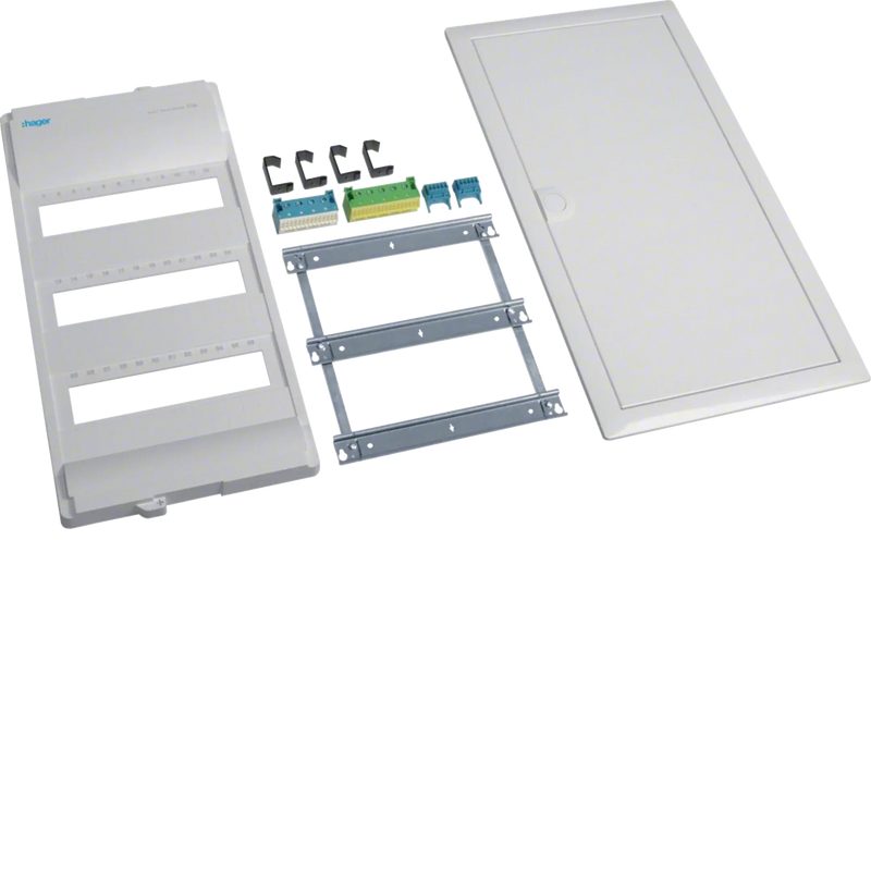 Ausbaupaket, Volta, 3x12PLE, UPV/HWV, mit Rahmen und Tür | Hager