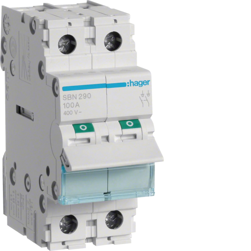 Ausschalter 100A 2 Schließer 400V AC 2LE | Hager